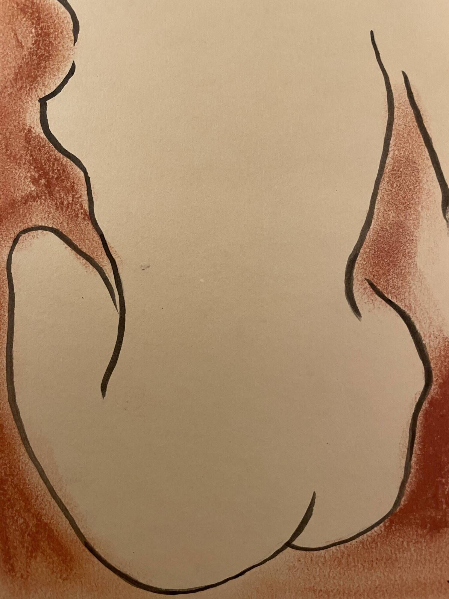 Signed painting in Chinese ink and art deco pastel, female portrait “the bath”