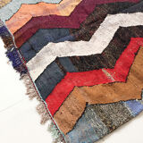 Berber carpet Kilim Boucherouite graphic multicolored 287x152cm