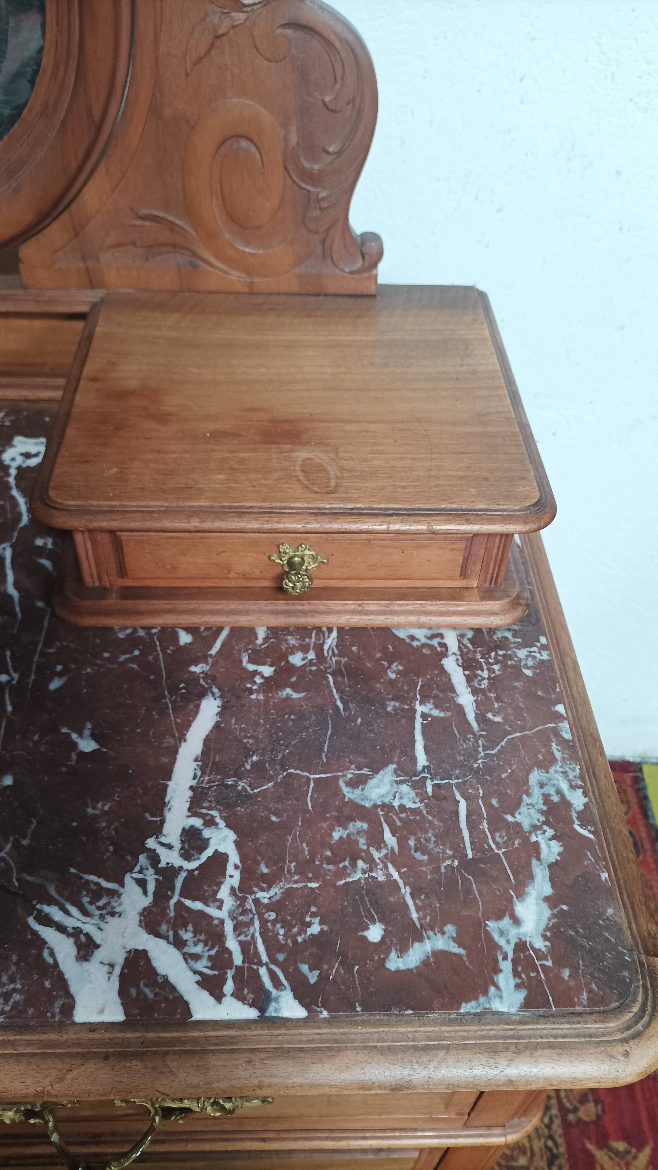 Louis XV walnut dressing table chest of drawers