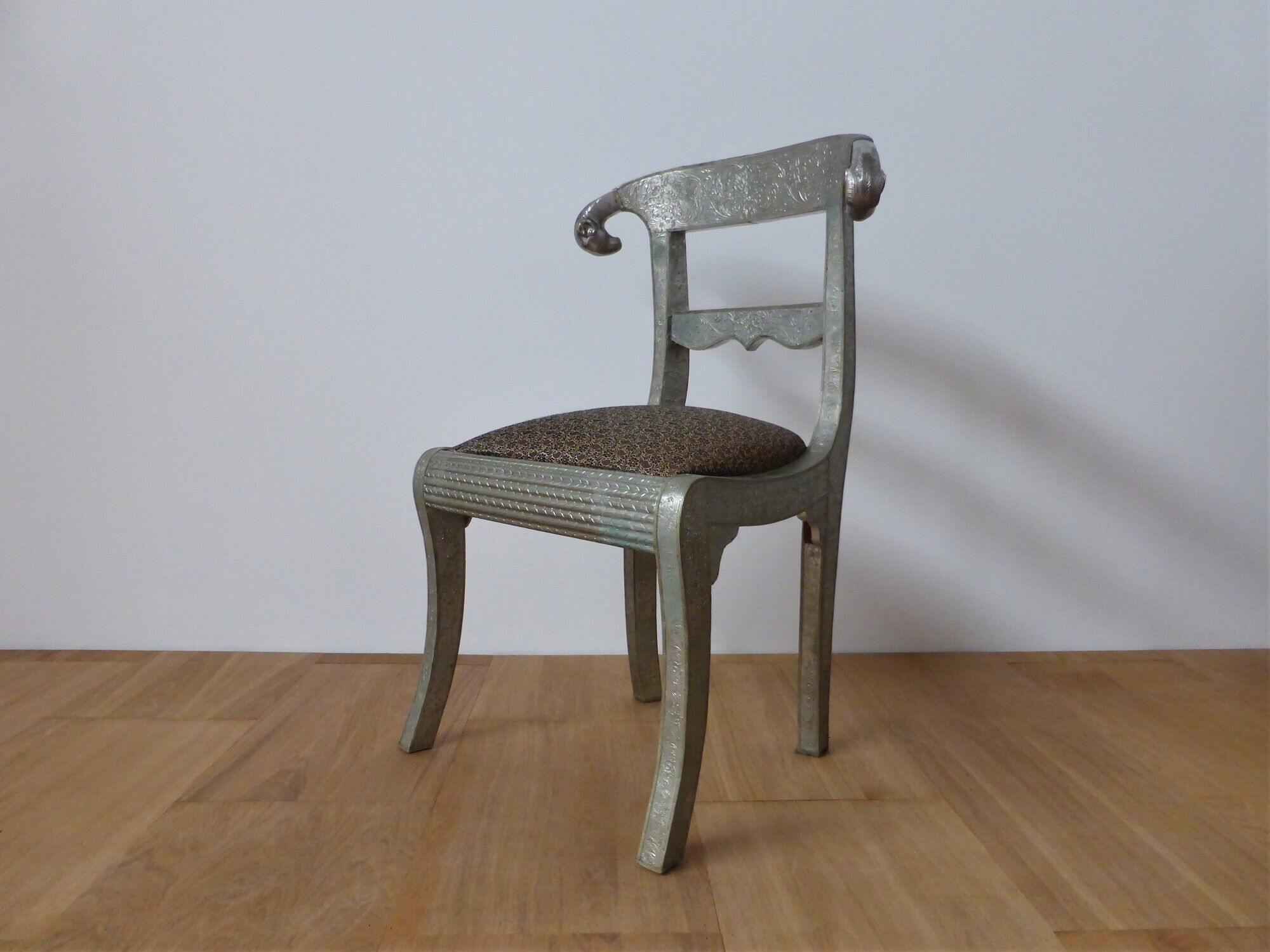 Vintage silver metal chair