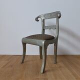 Vintage silver metal chair