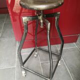 Pair of high bar stools industrial style