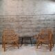 Pair of vintage bamboo armchairs