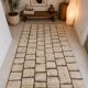 Beni Mrirt Berber Rug Handmade 150x250cm・Textured Paving Pattern・Cream Wool