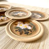 Assiettes à dessert en céramique MBFA Pornic , années 70