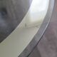 Vintage coffee table with glass and chrome metal.