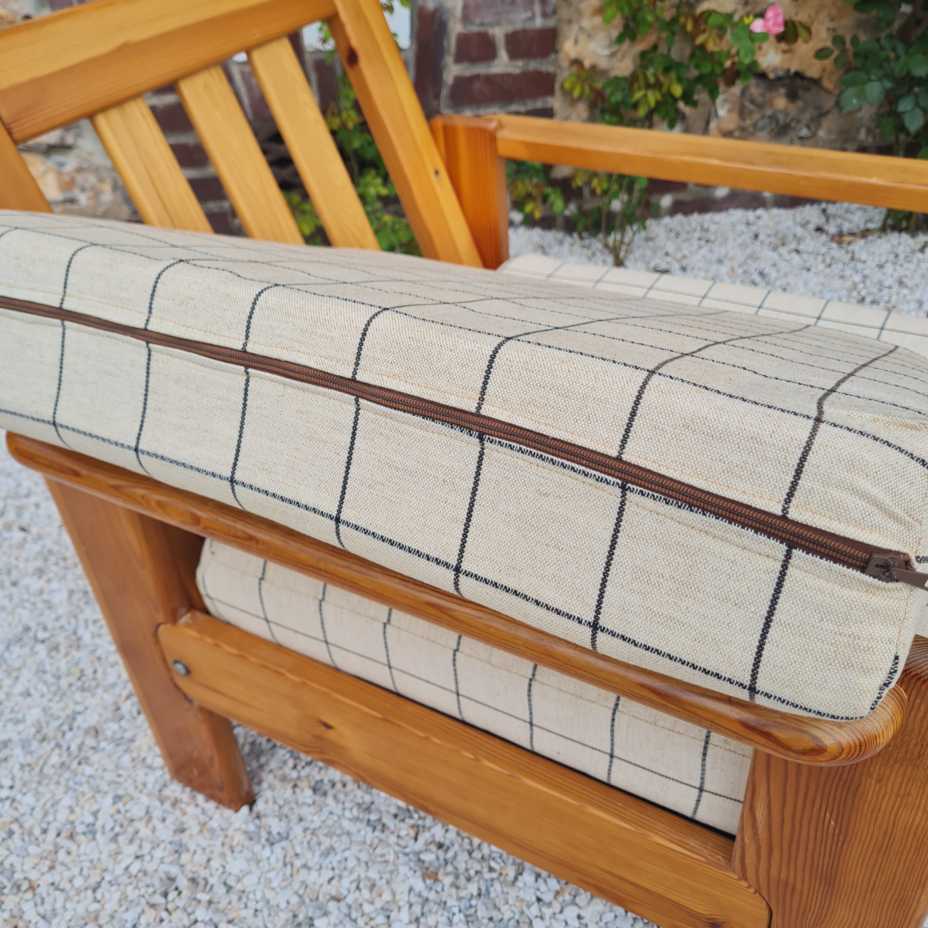 Fauteuil suédois en pin 1970