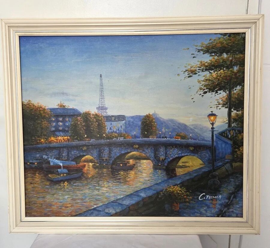 Paris painting signed C.Timma landscape