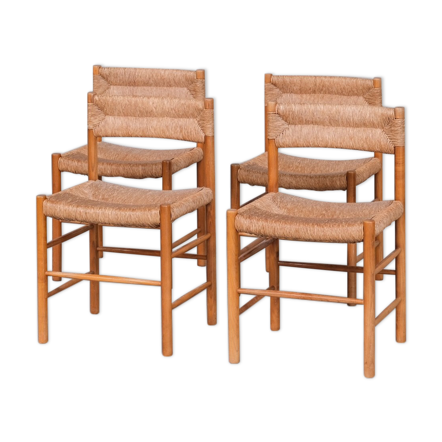 'Dordogne' Mid-Century Rush Dining Chairs