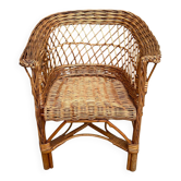 Child's chair in wicker and woven rattan