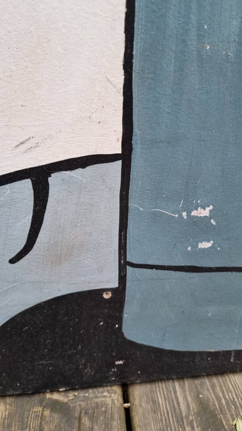 Very large old advertising panel or sign