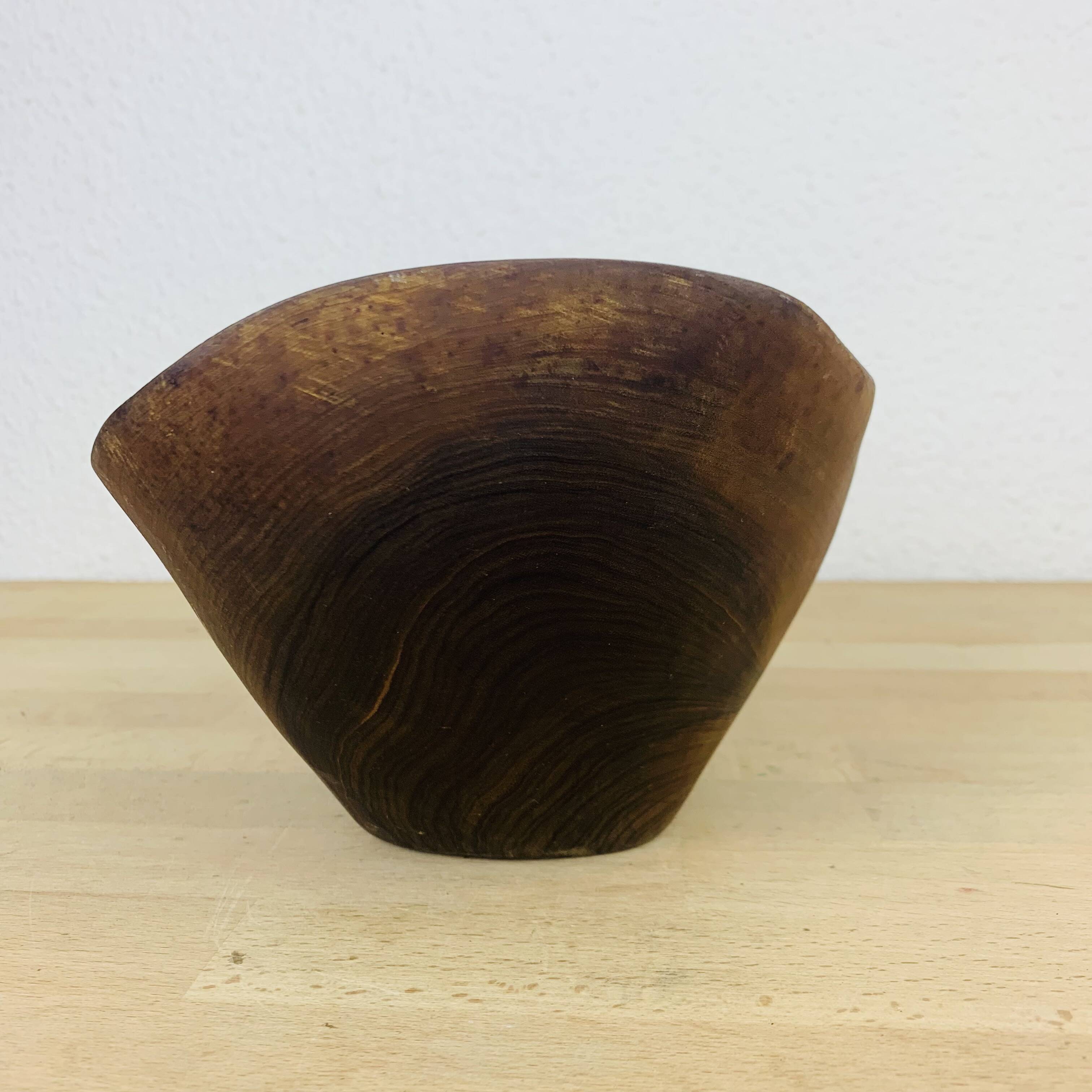 Brutalist bowl by Tony Bain Vallauris, olive wood catch-all.