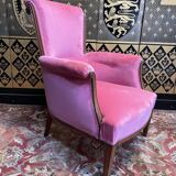 Louis XVI style bergère in pink velvet