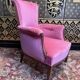 Bergère de style Louis XVI velours rose