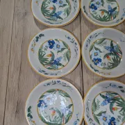 Lot 9 Deep Plates Porcelain Japan ARA S 933 Parrot & F Decor