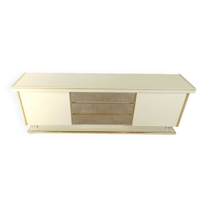 Buffet vintage en laiton et laque, 1970