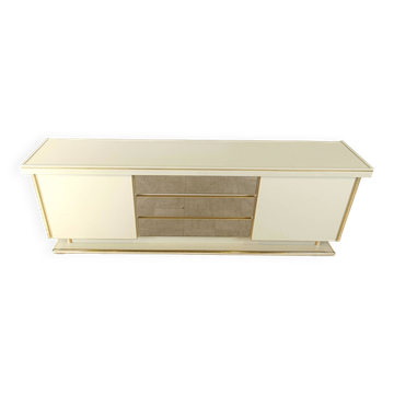 Buffet vintage en laiton et laque, 1970