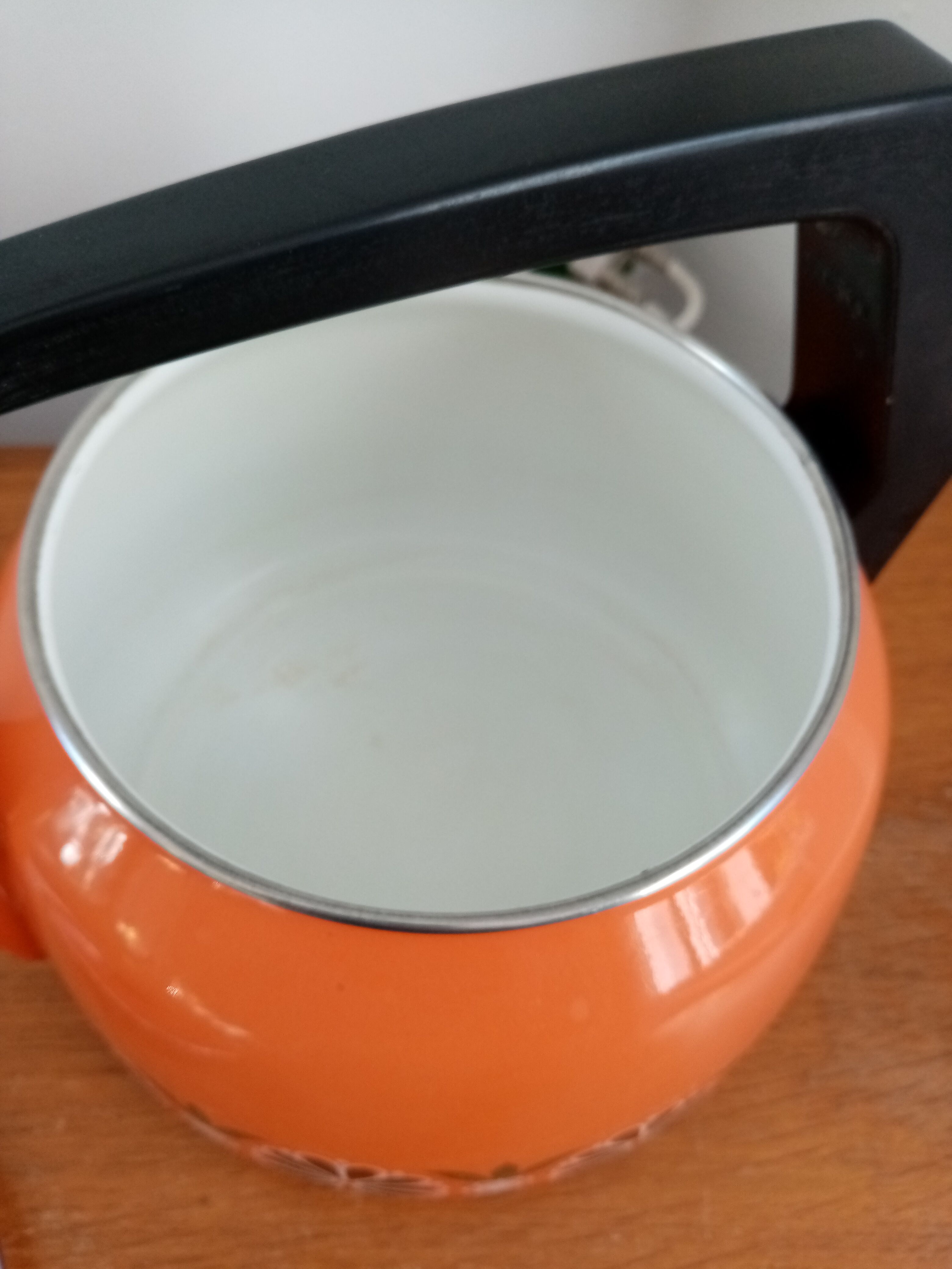 Enamelled vintage kettle