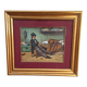 Quadro d'Artiste "Le Poète" A. Pontiglione Vintage Années '80 avec Cadre Doré