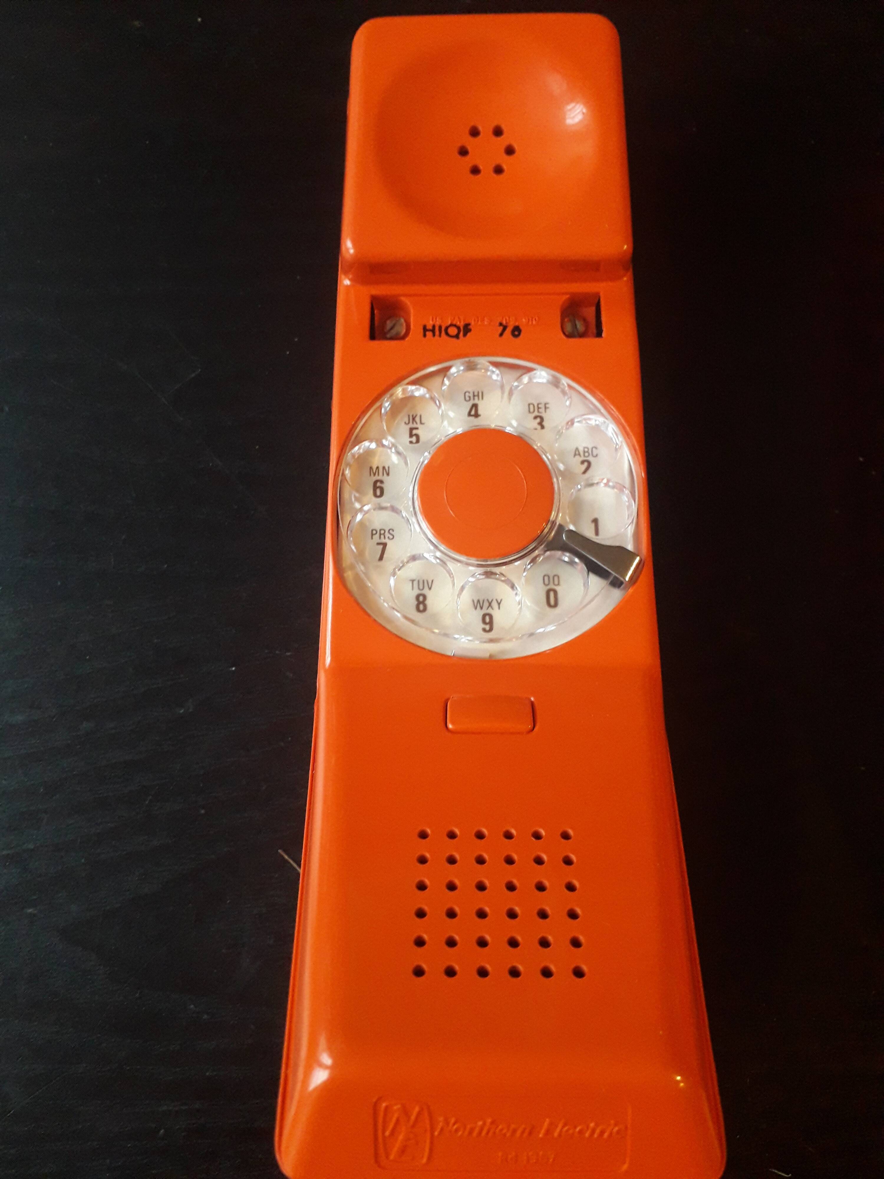 Orange phone Contempra vintage NEW with dial