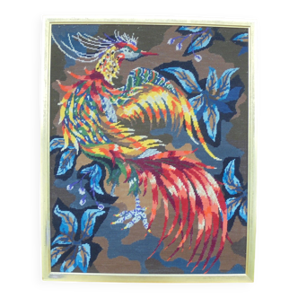 Vintage Canvas Tapestry Firebird Spirit Picart Ledoux