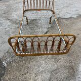 Day-bed ondaflex bambou et rotin 1960