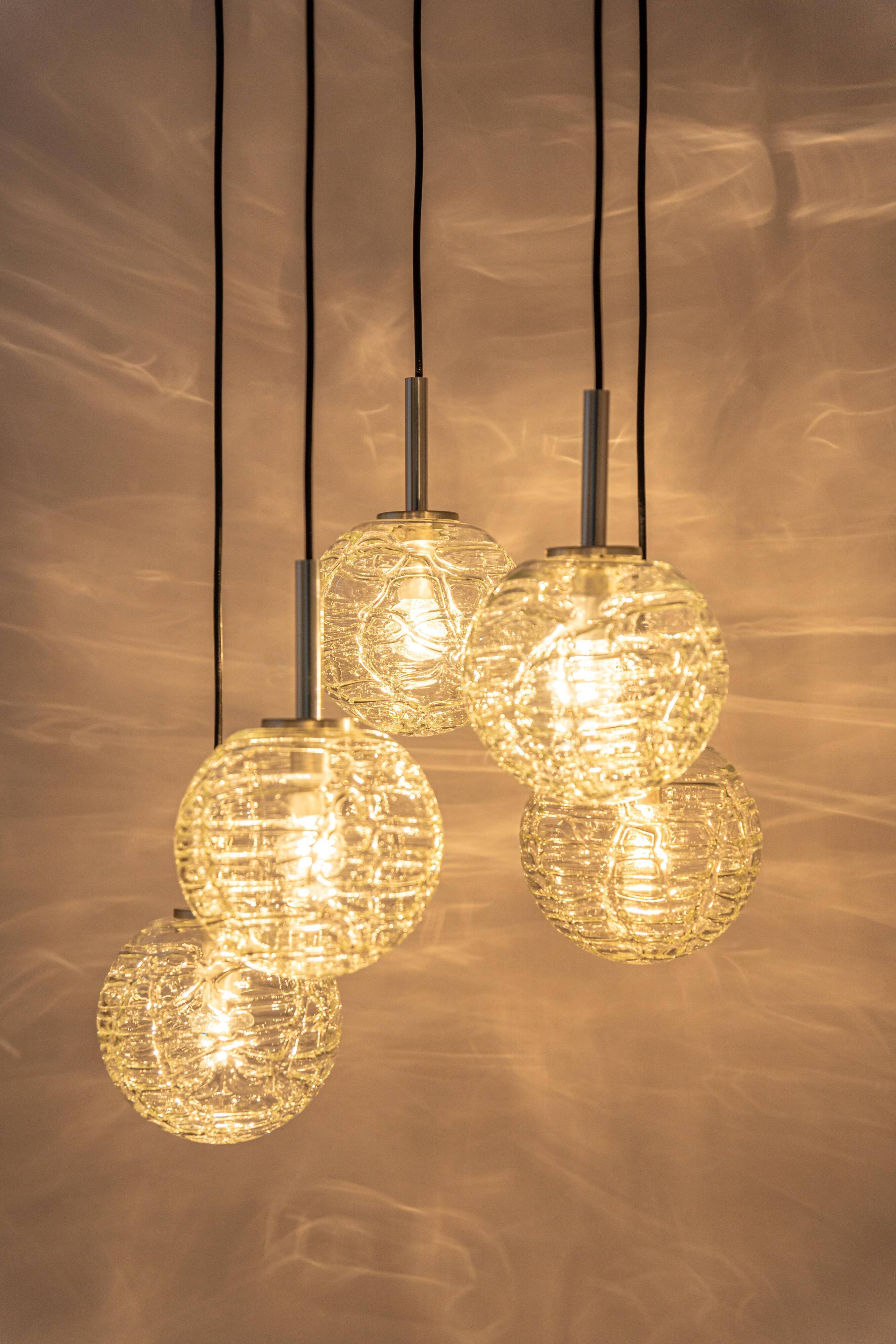 Cascading chandelier in Murano glass by Doria, Germany, 1970s.