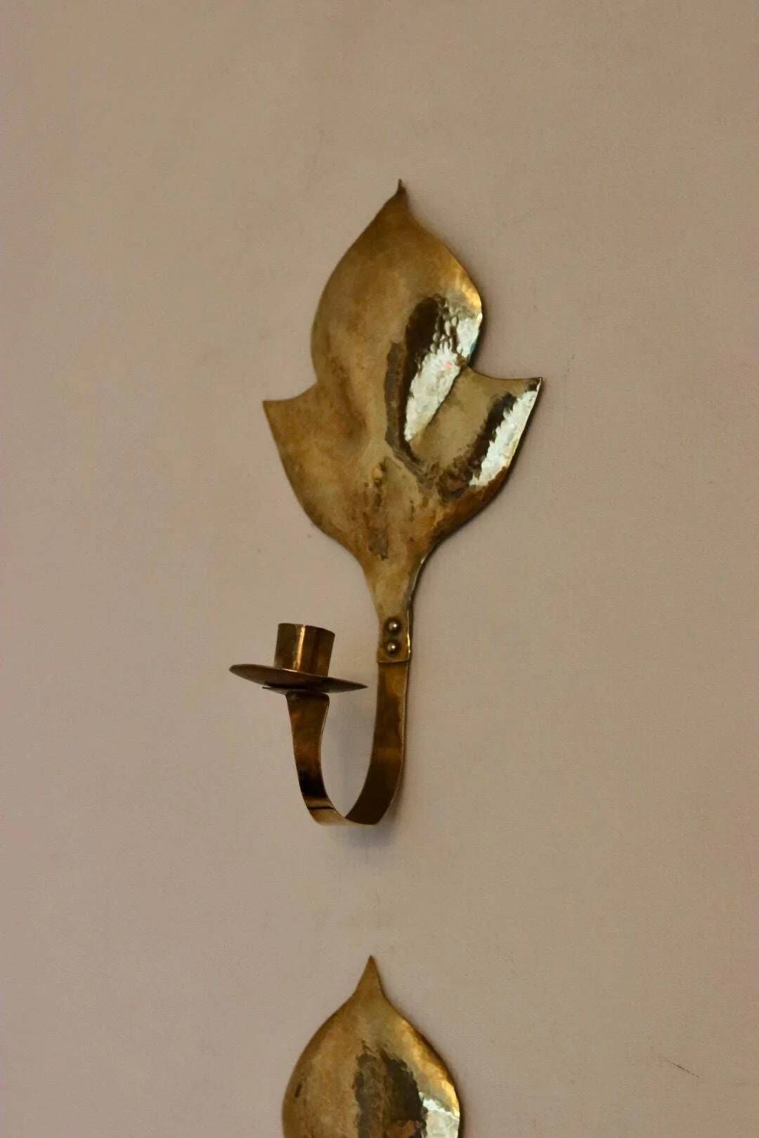 Pair of mid-century Swedish brass sconces