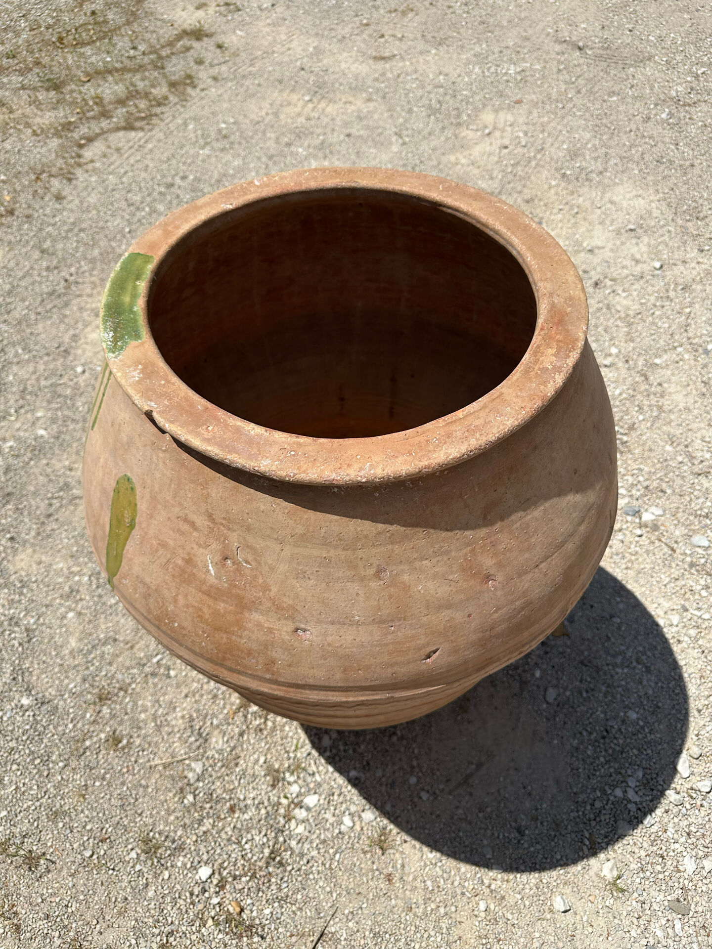 Ancient terracotta pottery jar