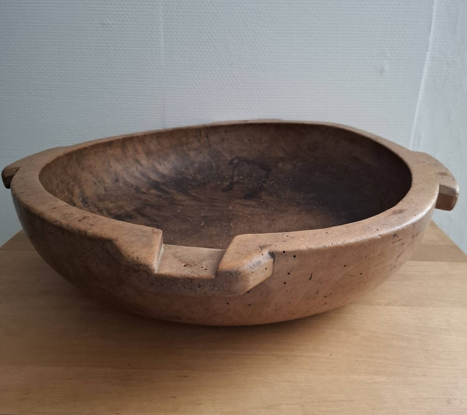 Large antique wooden bowl