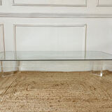 Table basse Athena en altuglas et verre David Lange, années 1970