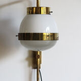 Sergio Mazza for Artemide, Italian "Delta" glass brass wall lamp 1960s