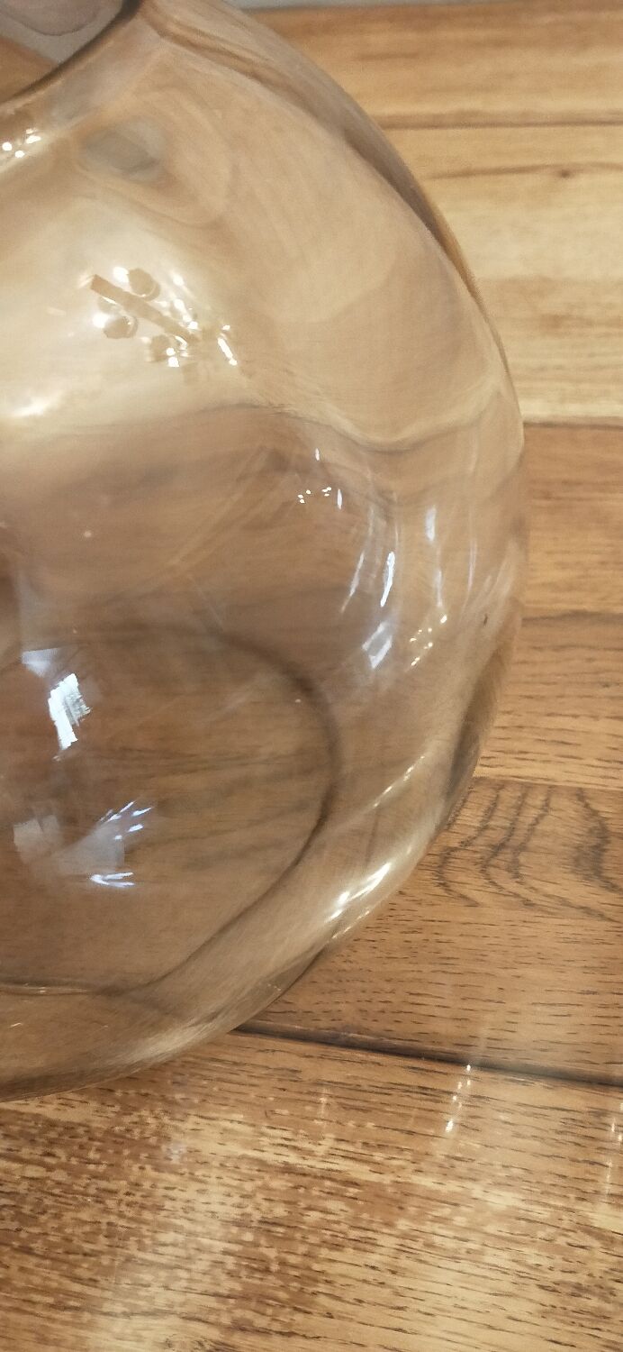 Faceted pink glass vase