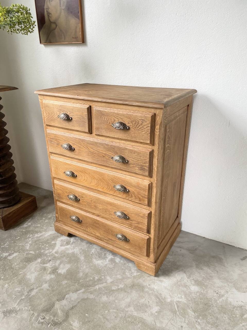1950 oak chiffonier chest of drawers