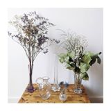 Soliflore verre transparent violet
