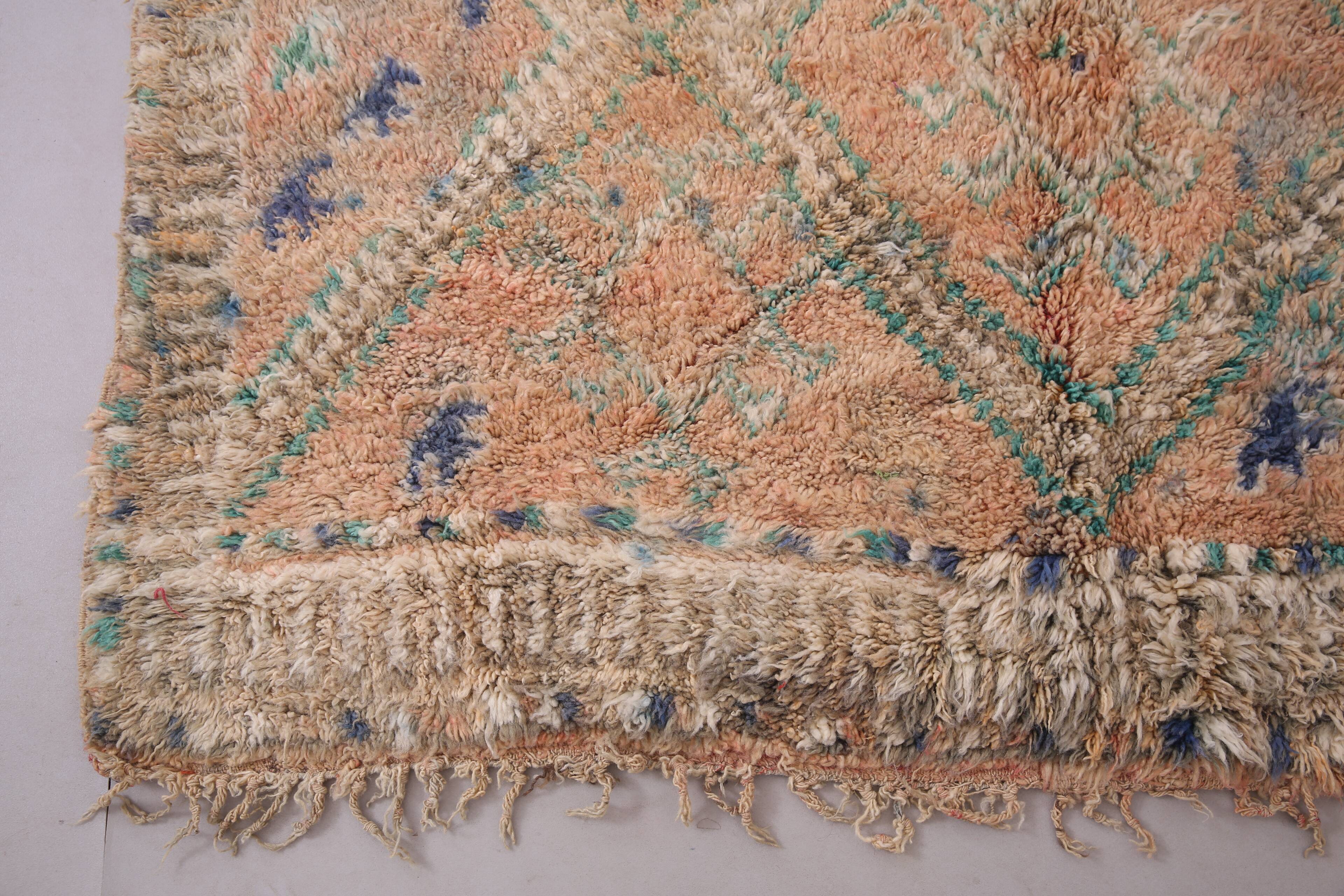 Peach Vintage Moroccan Rug 183 x 357 cm - Berber Wool Rug - Handmade Rug