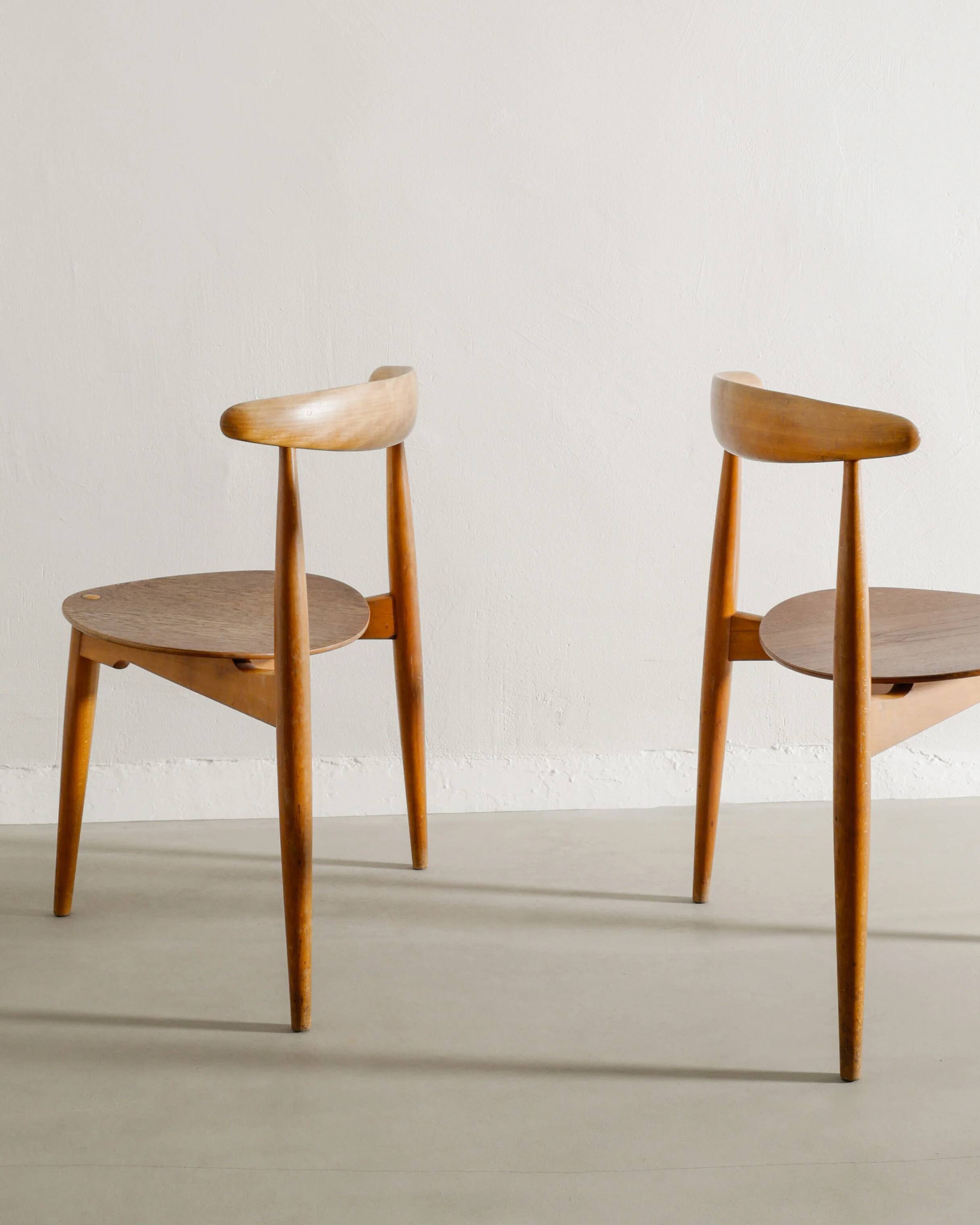Set of Eight Danish Mid Century Heart Dining Chairs by Hans J Wegner, 1950s