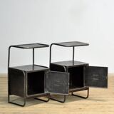 Set of iron nightstands, 1950s