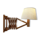 Extendable wooden wall lamp