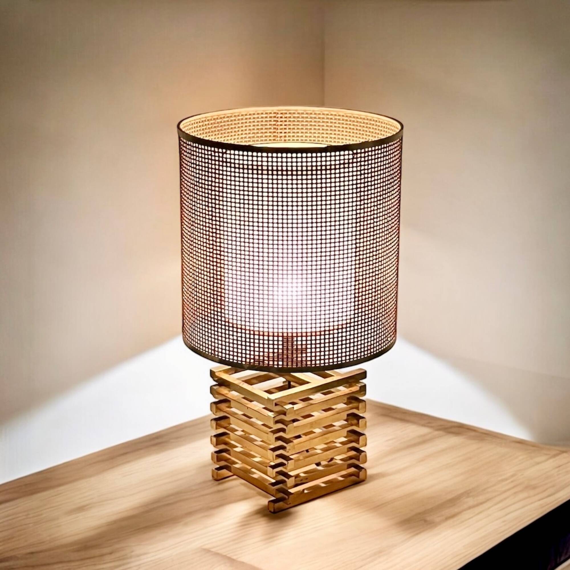 Rare Vintage Brass Lamp 'Spiga' Tronconi, 1960s