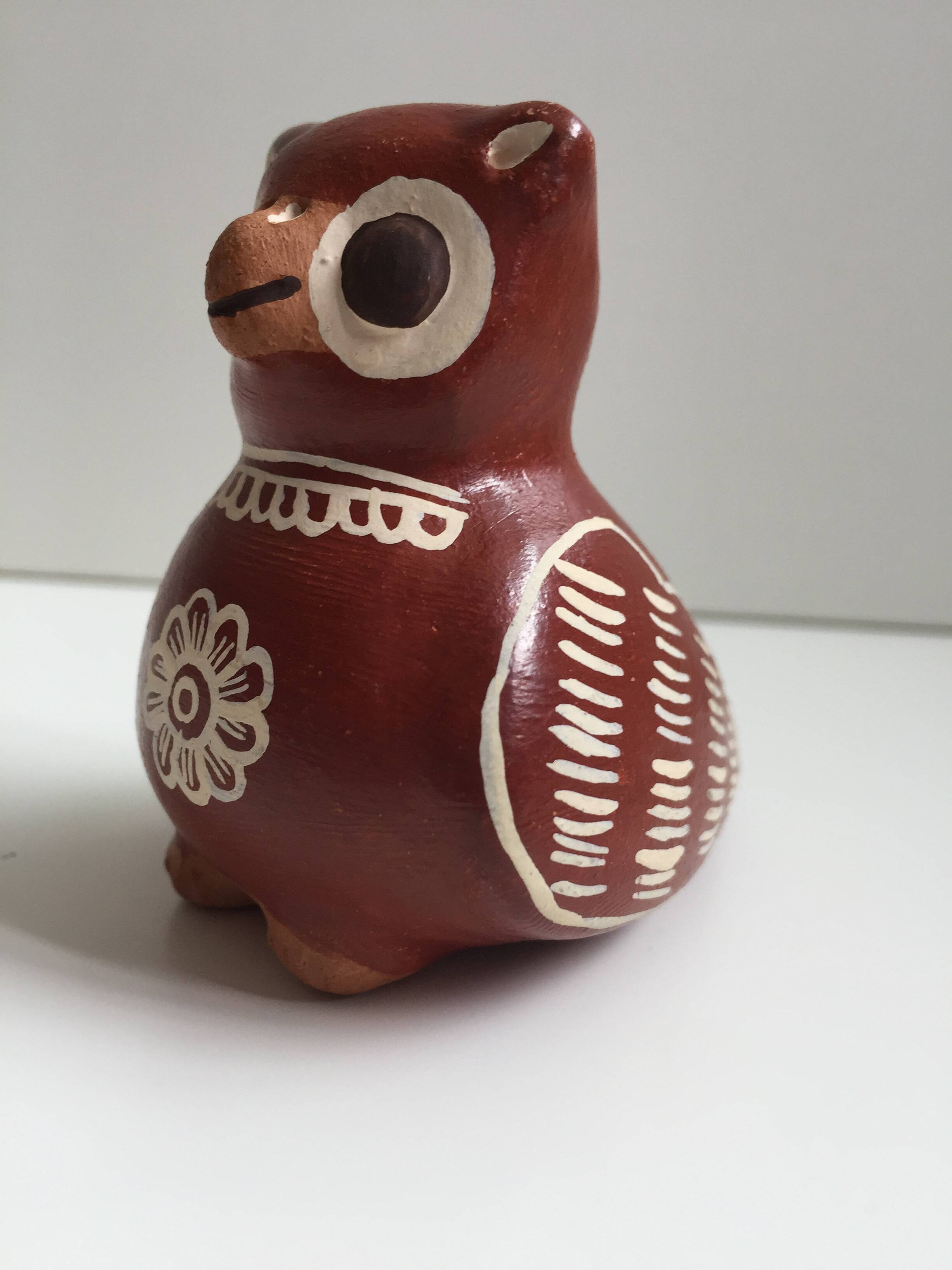 Ceramic Sculpture Figurine Whistle Call Owl Tawny Owl Nazca Chimu..