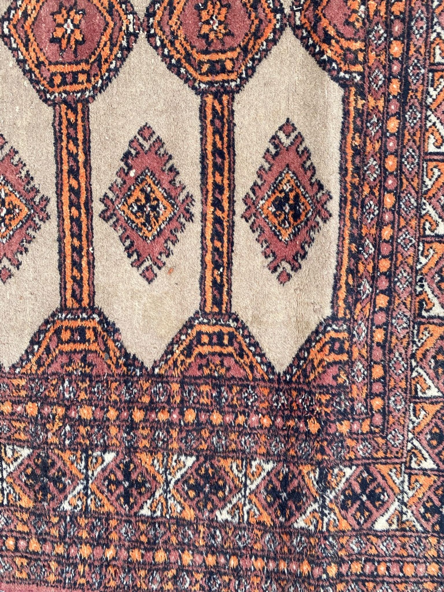 Tapis vintage pakistan dessins bokhara fait main 124x186 cm