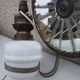Antique oil wall lamp – Sun mirror and white opaline