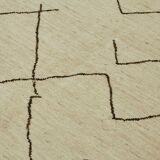 Handwoven Tribal One of a Kind 208 cm x 294 cm Beige Wool Carpet