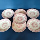 7 assiettes à dessert de la faïencerie Gien