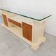 Vintage lacquer and burl wood credenza, 1980s