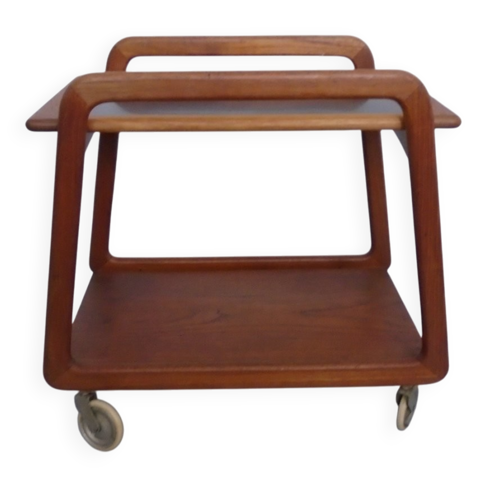 Danish Teak Bar Cart with Removable Tray from Silva, Denmark, 1960s
