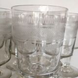 set of 9 serious roll 19th zigzag water glasses