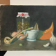 Oil painting on canvas old still life
