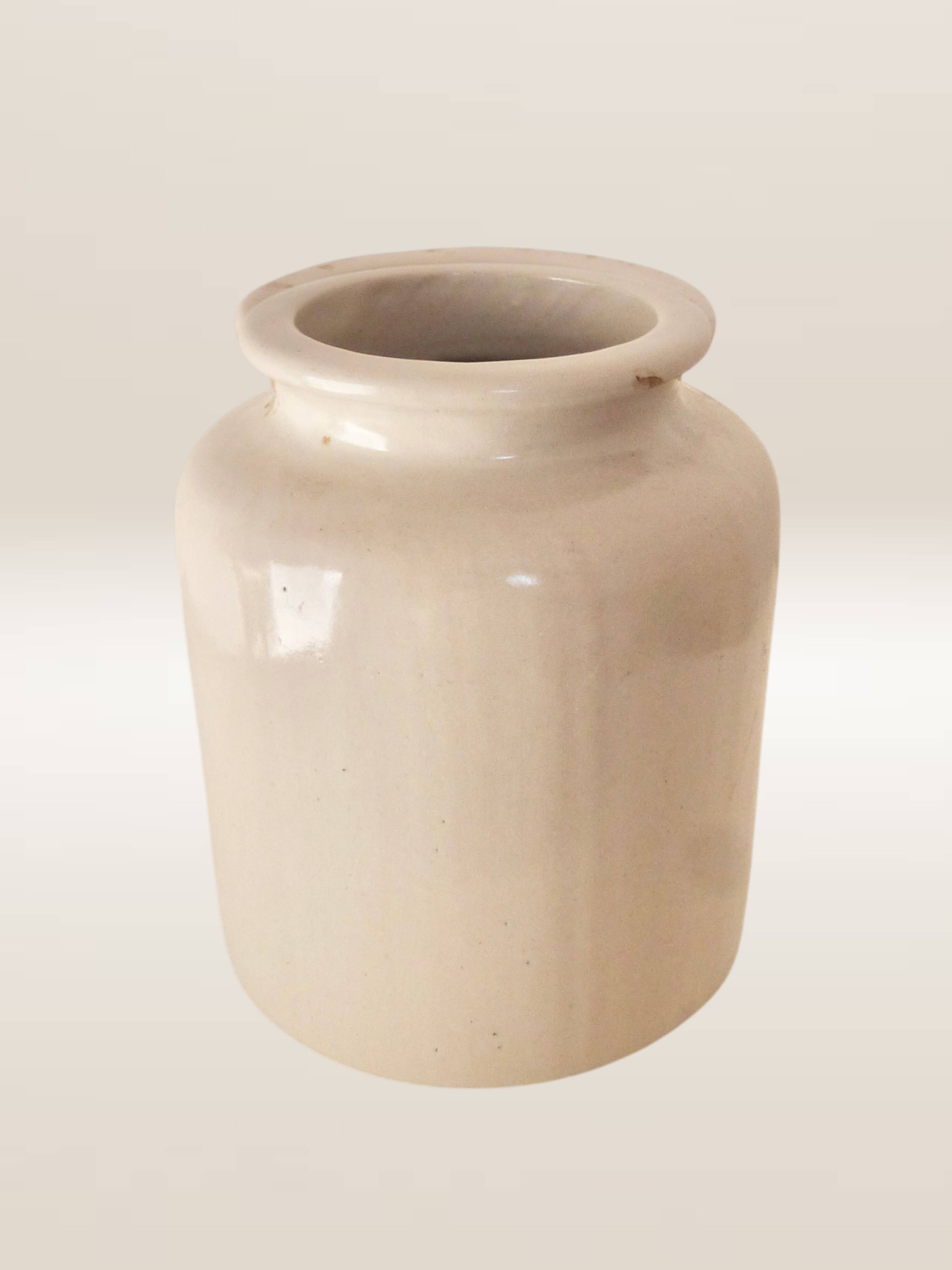Set of five stoneware mustard pots
